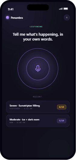 Voice capture listening for an attack description